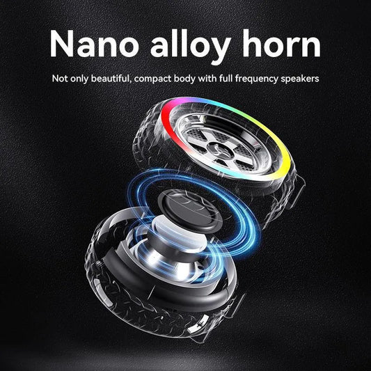 Tire Shaped High bass Bluetooth Speaker - Breathing light &Lightweight