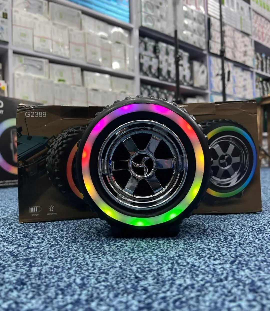 Tire Shaped High bass Bluetooth Speaker - Breathing light &Lightweight