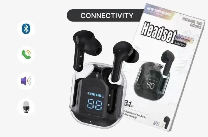 Wireless Earbuds with LED Display