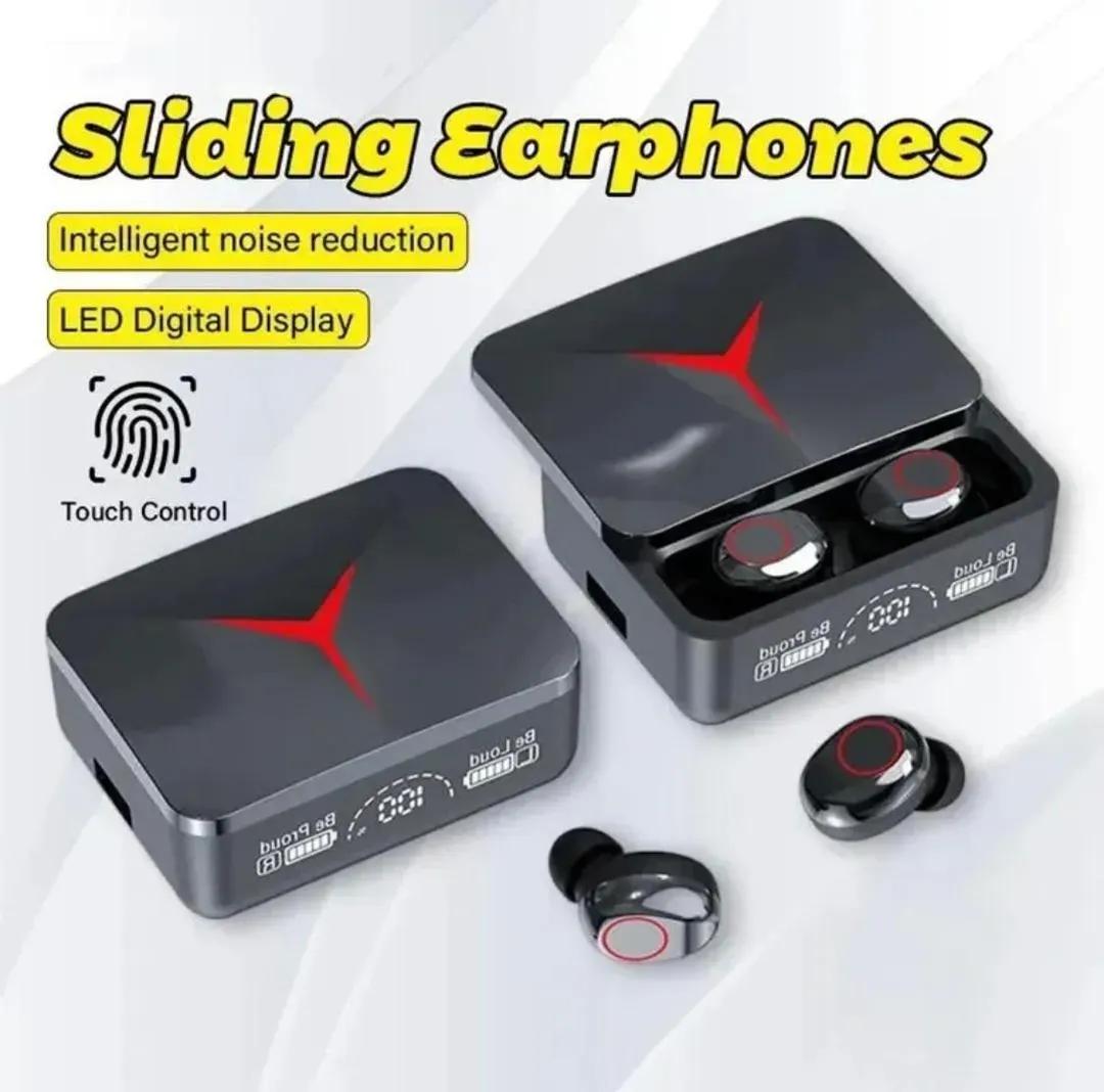 TWS Wireless Sliding Earbuds - Smart LED Digital Display - Black Edition