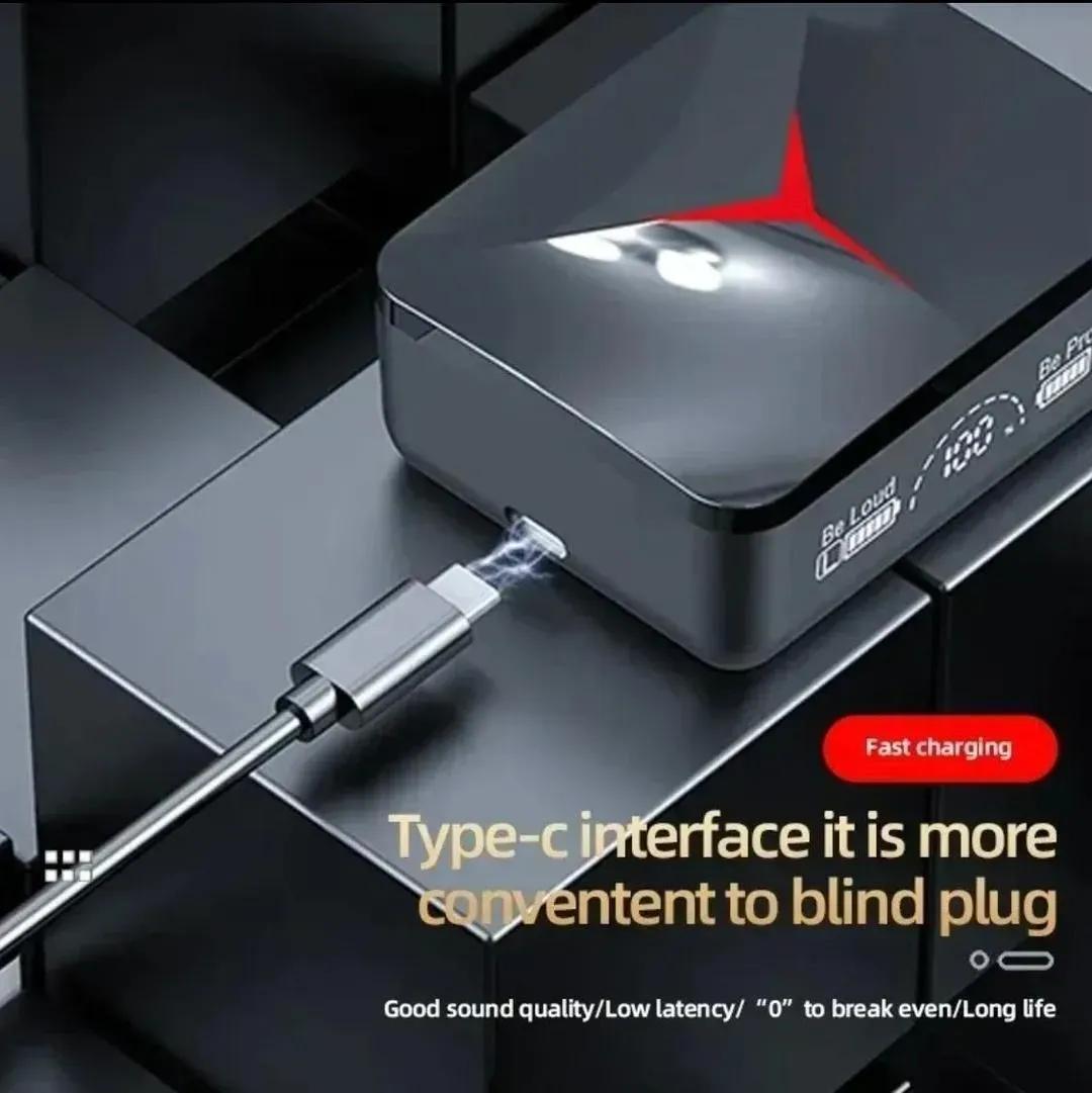 TWS Wireless Sliding Earbuds - Smart LED Digital Display - Black Edition